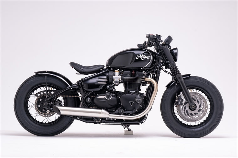 MOTONE CUSTOMS(モートーン)｜サイドカバー VENTURA リブ グロスブラック｜MTE163