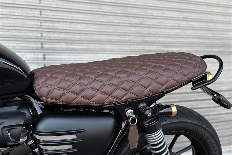 MOTONE CUSTOMS(モートーン)｜シート BLACKADDER ダイヤモンドステッチ タバコブラウン｜MSM036