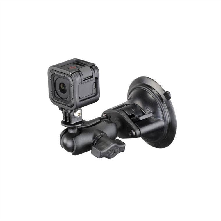 ラムマウント｜GoProマウント＆サクションベースセット(ショートアーム) 吸盤径69.8mm 1インチボール｜RAM-B-166-A-GOP1U
