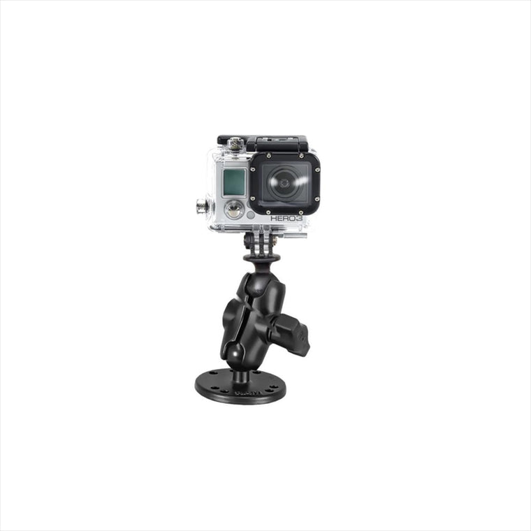 ラムマウント｜GoProマウント＆ラウンドベースセット(ショートアーム) 1インチボール｜RAM-B-138-A-GOP1U