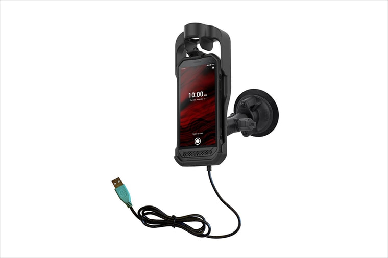 RAM MOUNTS(ラムマウント)｜Kyocera DuraForceUltra 5G E7110 専用パワードック＆ツイストサクションベースセット 標準アーム 1インチボール｜RAM-B-166-KYO1PU