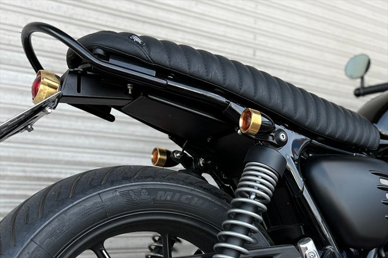 MOTONE CUSTOMS(モートーン)｜ウインカー アルミビレット ブラック/ブラス 2個｜XNM003