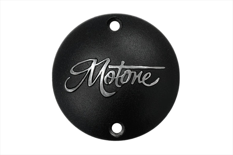 MOTONE CUSTOMS(モートーン)｜ジェネレーターバッジ Motoneロゴ ブラック/ポリッシュ｜MMU029