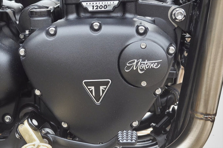 MOTONE CUSTOMS(モートーン)｜ジェネレーターバッジ Motoneロゴ ブラック/ポリッシュ｜MMU029
