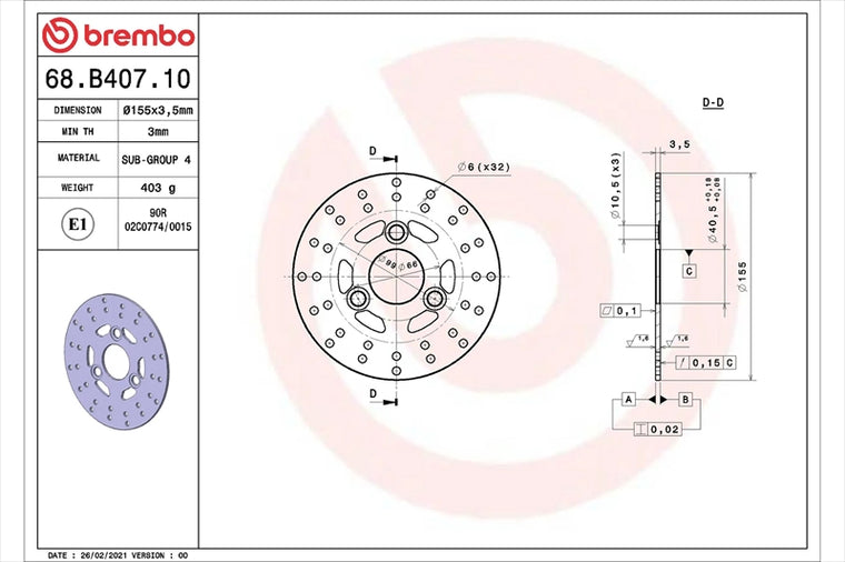 BREMBO SERIE ORO(ブレンボ セリエオロ) | セリエオロ ブレーキディスク リジット | 68B40710