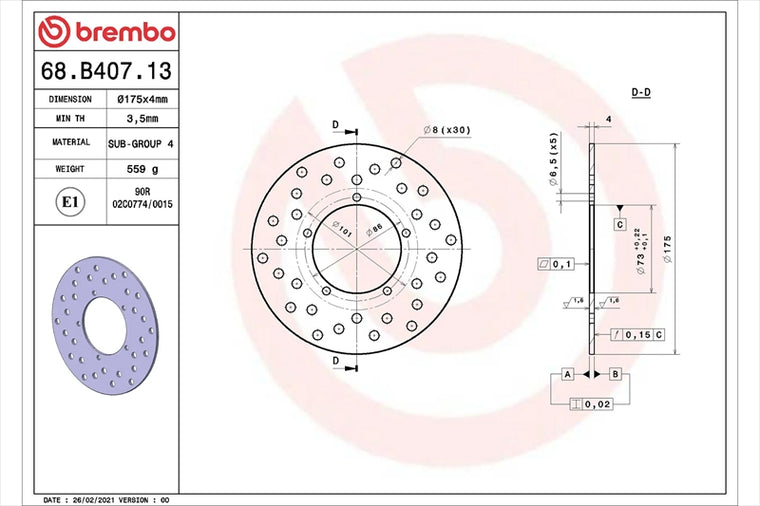 BREMBO SERIE ORO(ブレンボ セリエオロ) | セリエオロ ブレーキディスク リジット | 68B40713
