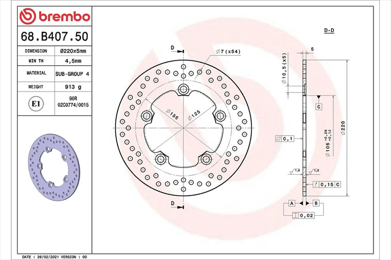 BREMBO SERIE ORO(ブレンボ セリエオロ) | セリエオロ ブレーキディスク リジット | 68B40750