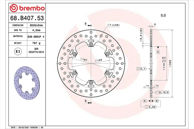 BREMBO SERIE ORO(ブレンボ セリエオロ) | セリエオロ ブレーキディスク リジット | 68B40753