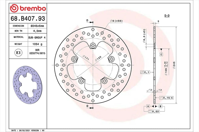 BREMBO SERIE ORO(ブレンボ セリエオロ) | セリエオロ ブレーキディスク リジット | 68B40793