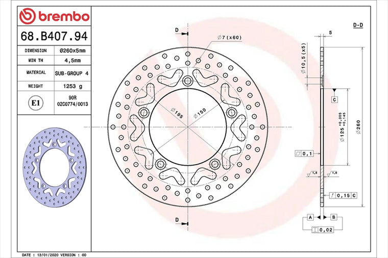 BREMBO SERIE ORO(ブレンボ セリエオロ) | セリエオロ ブレーキディスク リジット | 68B40794