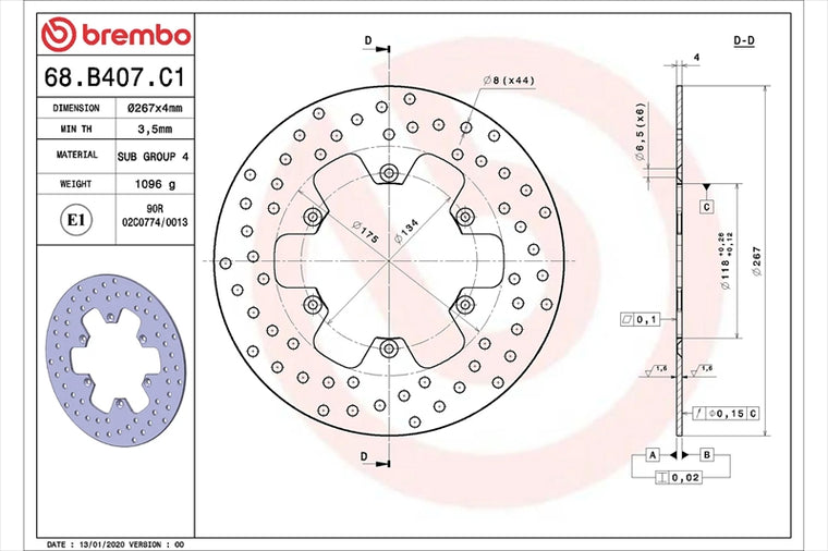 BREMBO SERIE ORO(ブレンボ セリエオロ) | セリエオロ ブレーキディスク リジット | 68B407C1