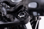 MOTONE CUSTOMS(モートーン)｜フロントフォークキャップ CAPOS アルミ ブラック/ポリッシュ｜MMU626