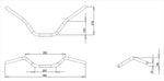 EFFEX(エフェックス EZ-FITBAR ハーレー)｜EZ FIT BAR 70mmバック ブラック FXDL 08-13 (5本セット品)｜EHD201-70B-5SET