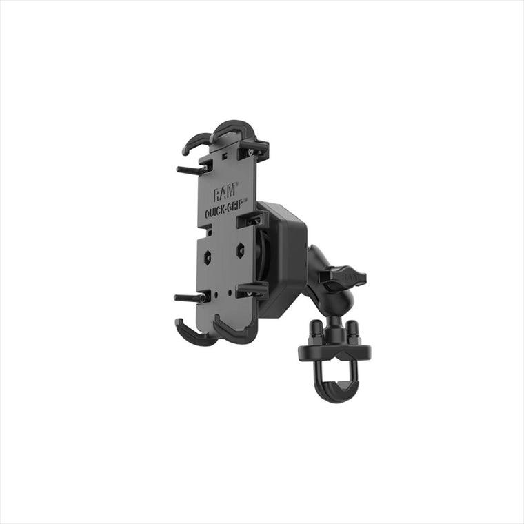 RAM MOUNTS(ラムマウント) | クイックグリップ 防振クレイドルホルダー M ＆U字クランプベース ショートアーム  φ12.7-31.75mm対応 1インチボール  Vibe-Safe  | RAM-B-149Z-A-PD4-462 | RAM-B-149Z-A-PD4-462