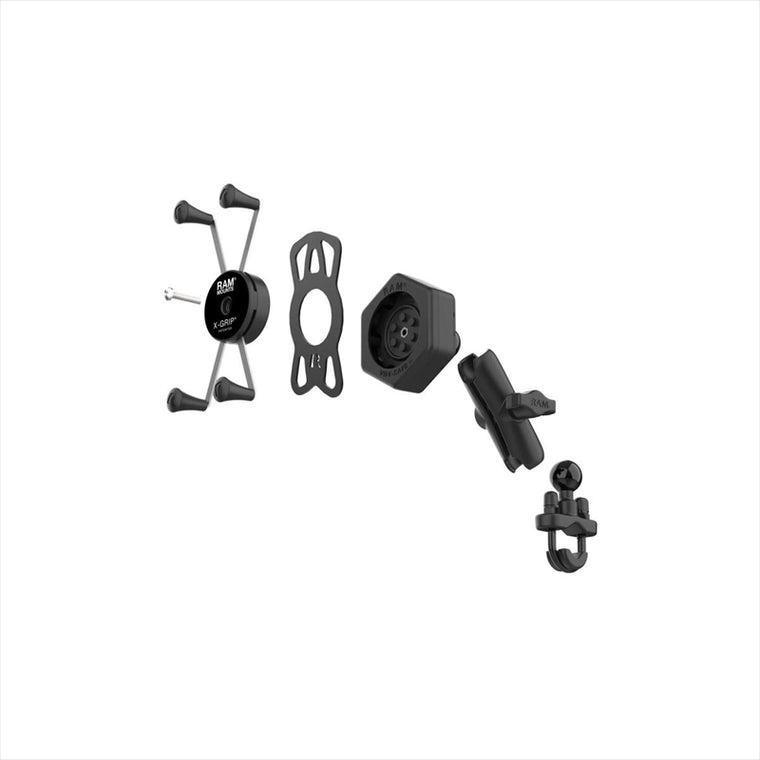 RAM MOUNTS(ラムマウント)防振Xグリップ M ＆U字クランプベースセット 標準アーム φ12.7-31.75mm対応 1インチボール Vibe-Safe RAM-B-149Z-UN10-462