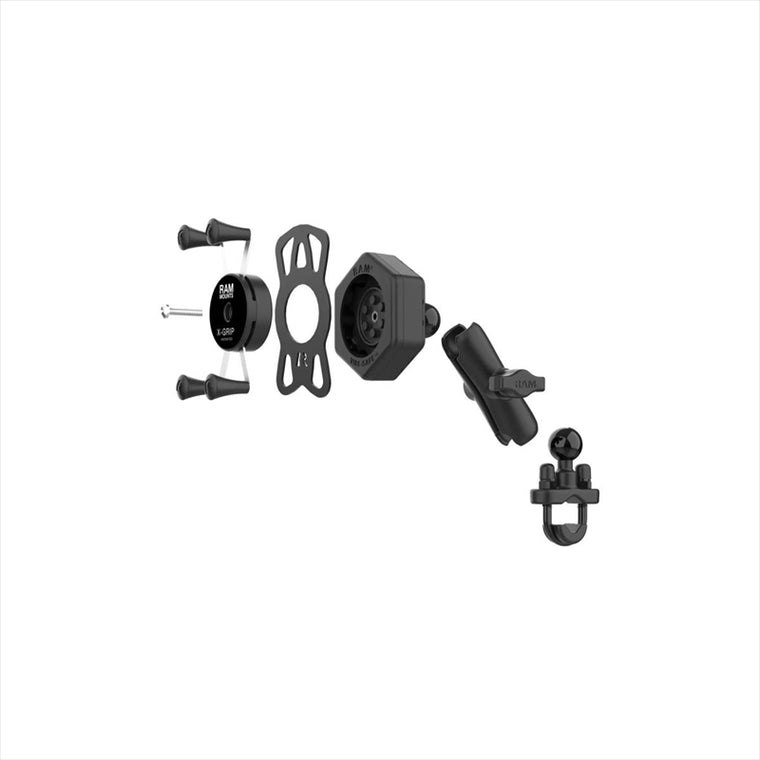 RAM MOUNTS(ラムマウント)防振Xグリップ S ＆U字クランプベースセット 標準アーム φ12.7-31.75mm対応 1インチボール Vibe-Safe RAM-B-149Z-UN7-462