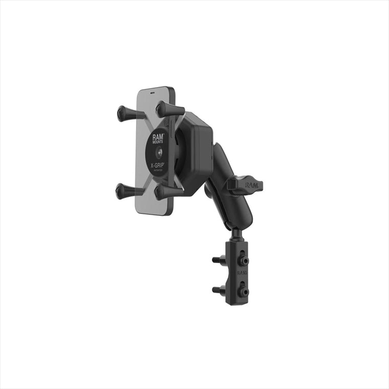 RAM MOUNTS(ラムマウント)防振Xグリップ S ＆マスターシリンダークランプセット 標準アーム U字ボルト付 1インチボール Vibe-Safe RAM-B-174-UN7-462