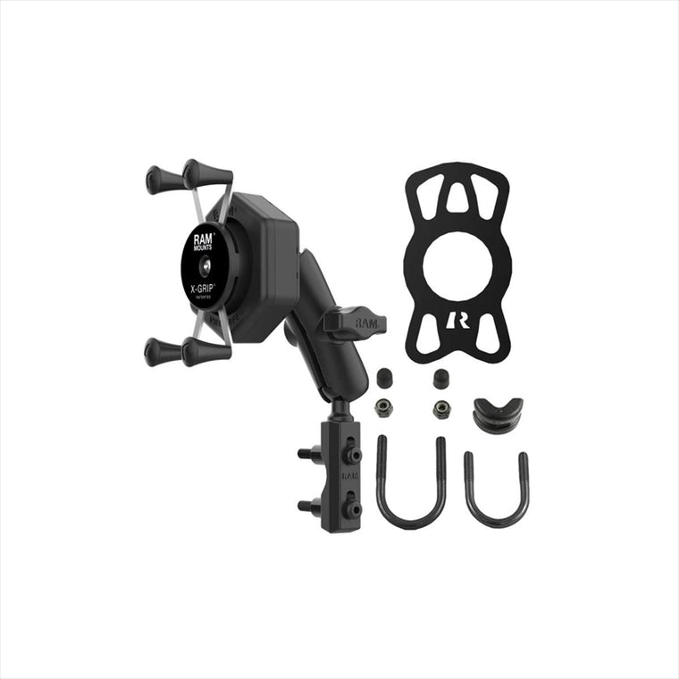 RAM MOUNTS(ラムマウント)防振Xグリップ S ＆マスターシリンダークランプセット 標準アーム U字ボルト付 1インチボール Vibe-Safe RAM-B-174-UN7-462