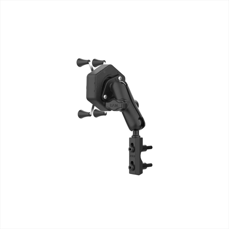 RAM MOUNTS(ラムマウント)防振Xグリップ S ＆マスターシリンダークランプセット 標準アーム U字ボルト付 1インチボール Vibe-Safe RAM-B-174-UN7-462