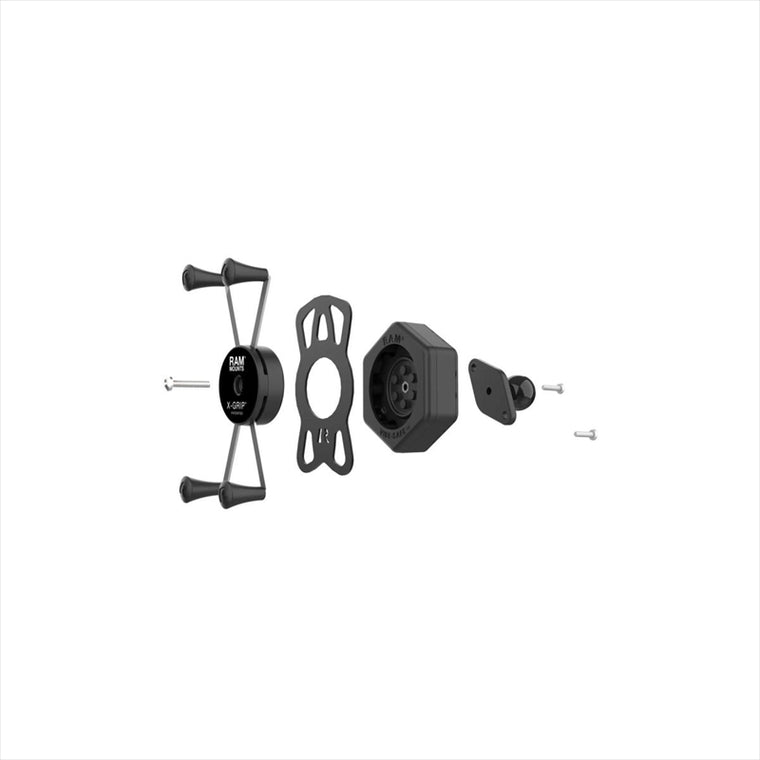 RAM MOUNTS(ラムマウント)防振Xグリップ M スマホホルダー テザー付 1インチボール Vibe-Safe RAM-HOL-UN10B-462