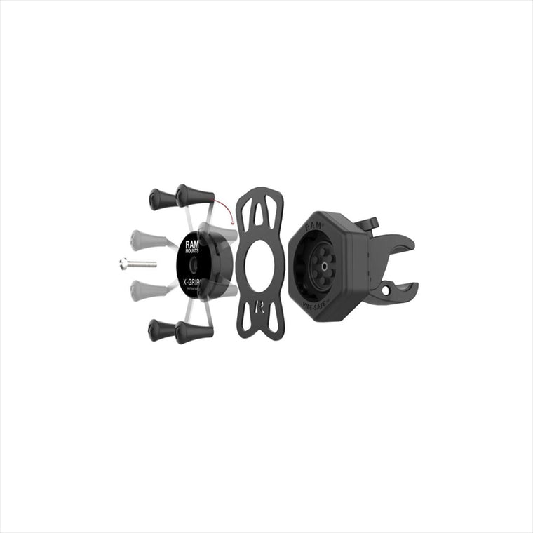 RAM MOUNTS(ラムマウント)防振Xグリップ S ＆タフクロー S セット φ15.9-28.9mm対応 一体式 Vibe-Safe RAM-HOL-UN7-462-400