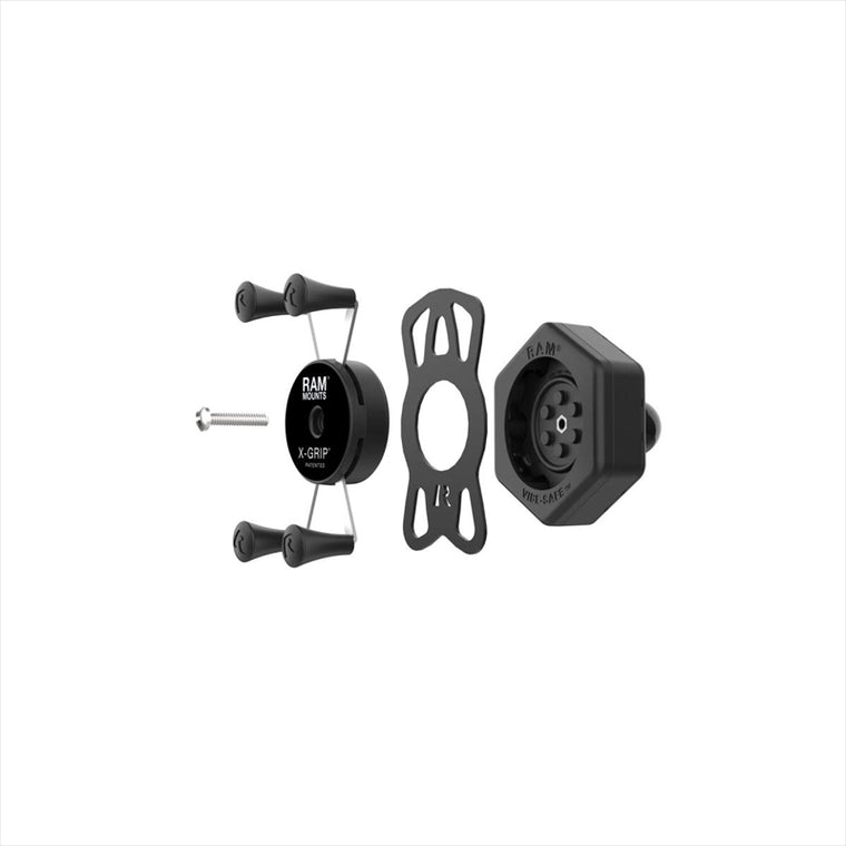 RAM MOUNTS(ラムマウント)防振Xグリップ S スマホホルダー テザー付 1インチボール Vibe-Safe RAM-HOL-UN7B-462