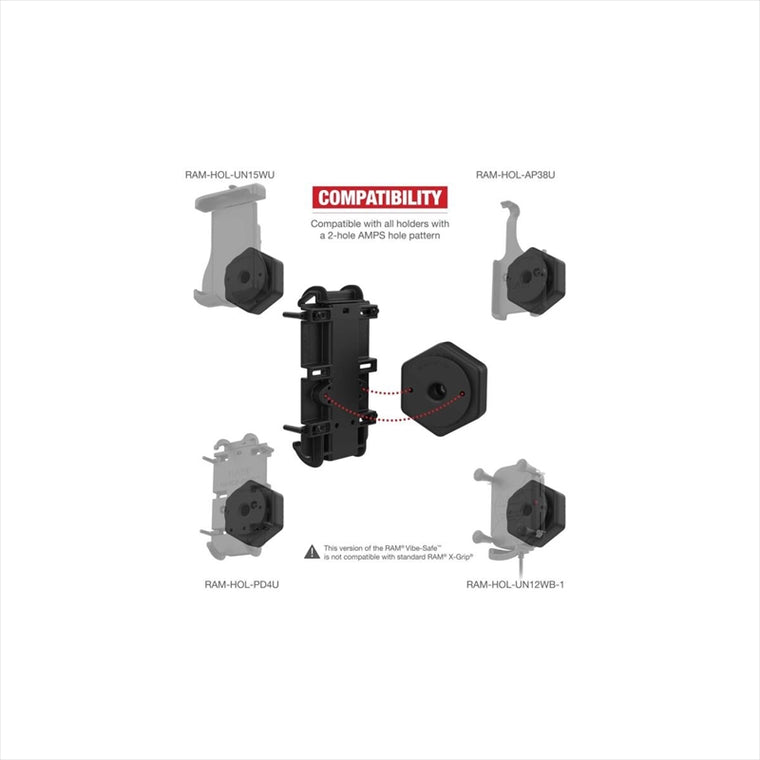 RAM MOUNTS(ラムマウント) | 防振アダプター付タフクロー S  φ15.9-28.9mm対応 ボール無  Vibe-Safe  | RAP-400-462NPT | RAP-400-462NPT