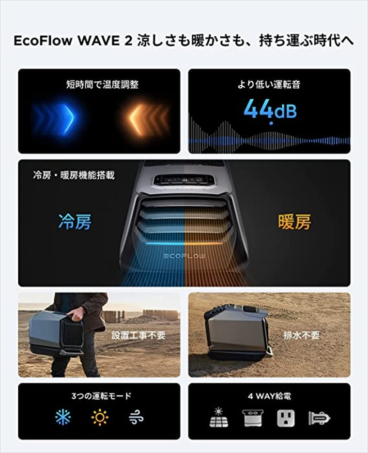ECOFLOW(エコフロー)｜WAVE2 ポータブルエアコン｜WAVE2