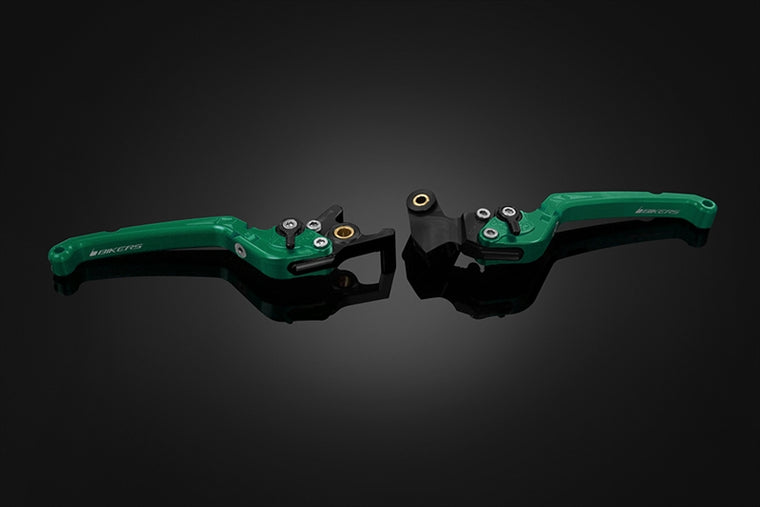 BIKERS(バイカーズ)｜レバーセット 可倒式 フラットタイプ グリーン｜Y0390-GRN