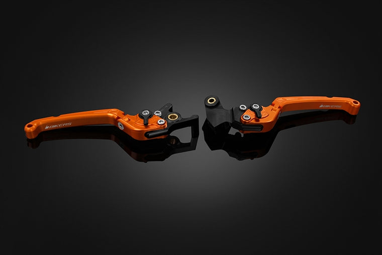 BIKERS(バイカーズ)｜レバーセット 可倒式 フラットタイプ オレンジゴールド｜Y0390-OGD