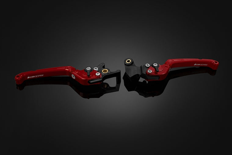 BIKERS(バイカーズ)｜レバーセット 可倒式 フラットタイプ レッド｜Y0390-RED