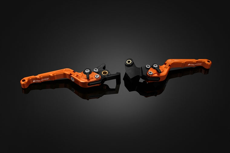 BIKERS(バイカーズ)｜レバーセット 可倒式 カーブタイプ オレンジゴールド｜Y0391-OGD