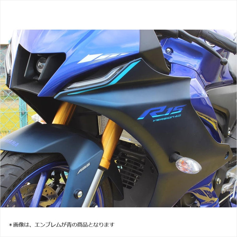 エッチングファクトリー｜ラジエターコアガード エンブレム青｜RGY-YZFR15-01