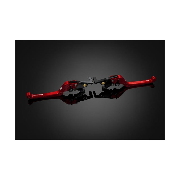 バイカーズ｜レバーセット 可倒式 フラットタイプ レッド｜Y0355-RED