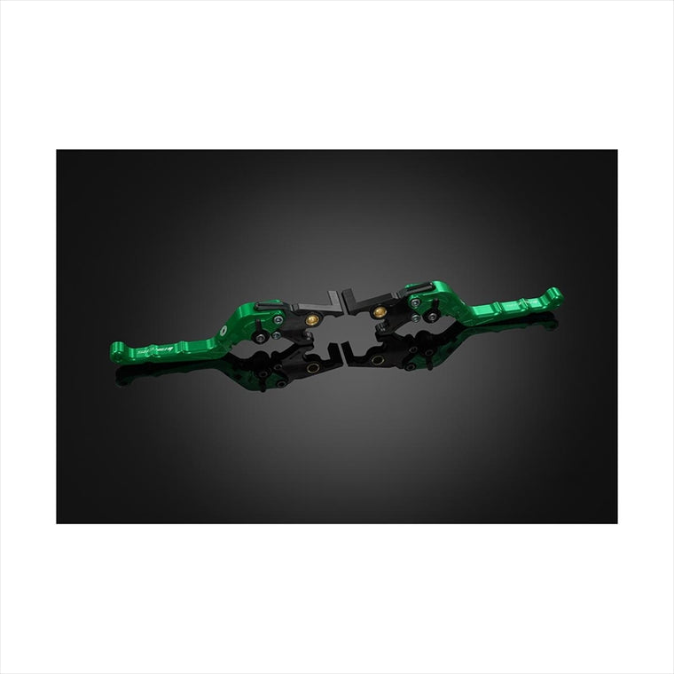 バイカーズ｜レバーセット 可倒式 カーブタイプ グリーン｜Y0356-GRN