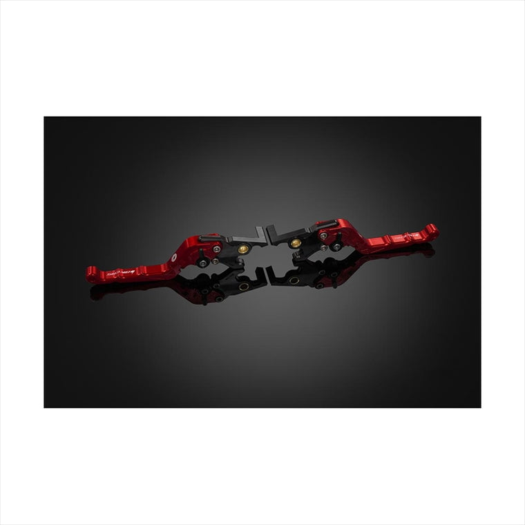 バイカーズ｜レバーセット 可倒式 カーブタイプ レッド｜Y0356-RED