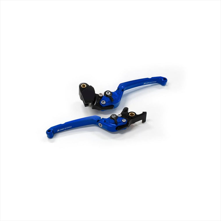 BIKERS(バイカーズ) | レバーセット 可倒式 フラットタイプ ブルー | K0524-BLU | ZX-25R 20-24 Ninja650/Z650 17-25 Z900 18-24