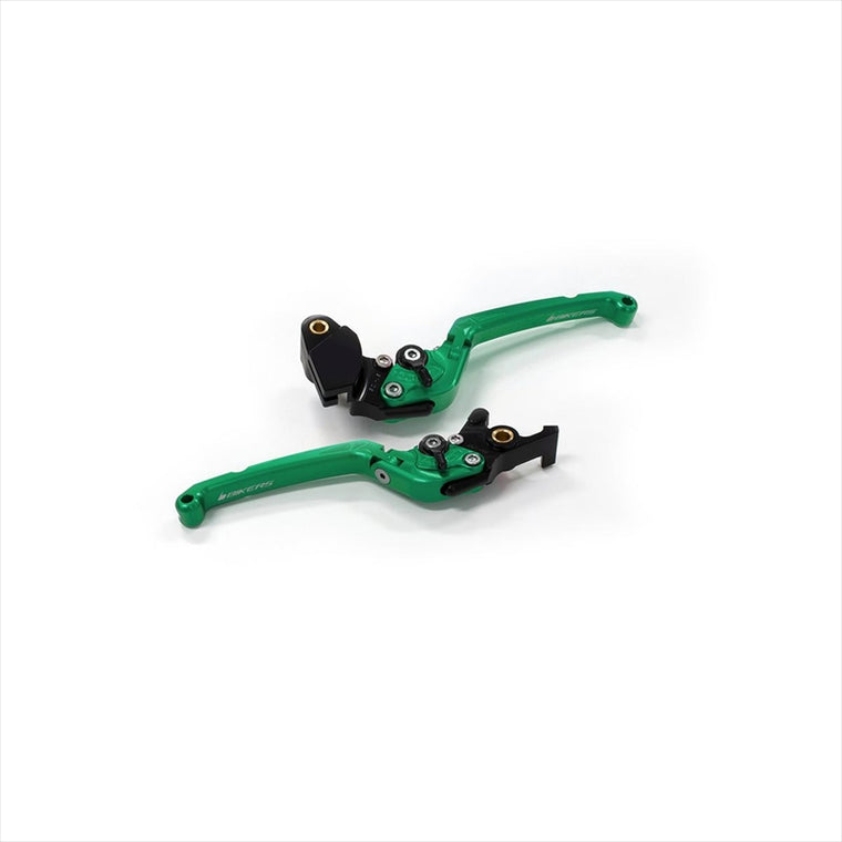 BIKERS(バイカーズ) | レバーセット 可倒式 フラットタイプ グリーン | K0524-GRN | ZX-25R 20-24 Ninja650/Z650 17-25 Z900 18-24