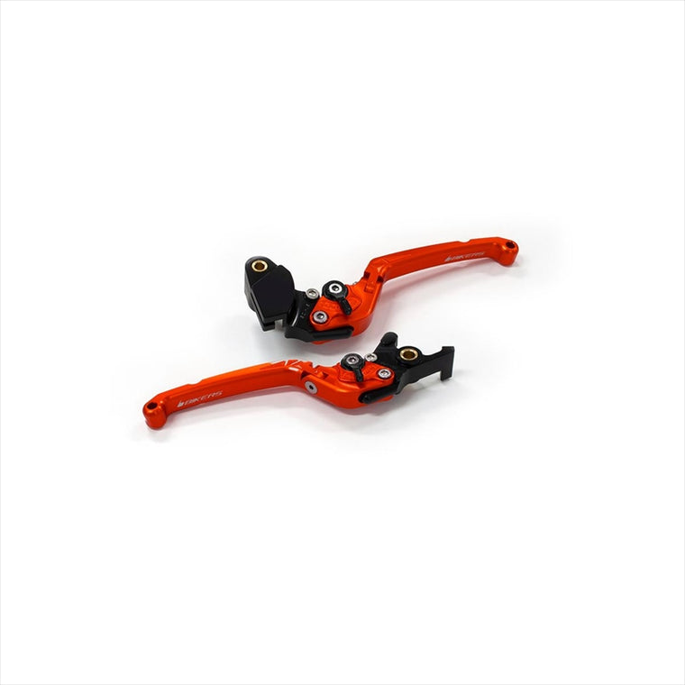 BIKERS(バイカーズ) | レバーセット 可倒式 フラットタイプ オレンジ | K0524-ORG | ZX-25R 20-24 Ninja650/Z650 17-25 Z900 18-24