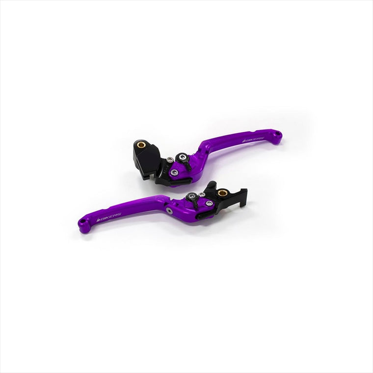 BIKERS(バイカーズ) | レバーセット 可倒式 フラットタイプ パープル | K0524-PUR | ZX-25R 20-24 Ninja650/Z650 17-25 Z900 18-24