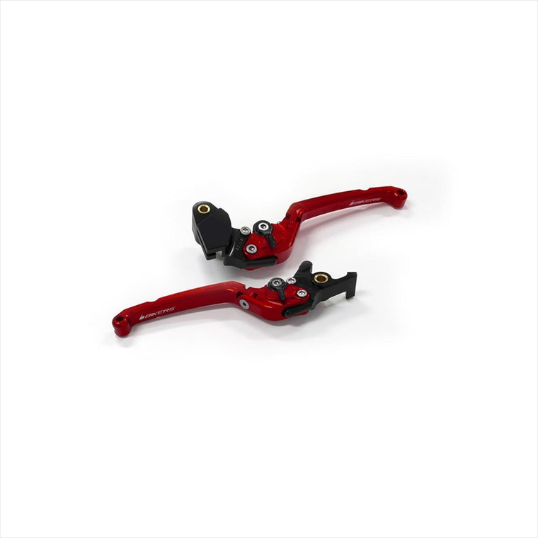 BIKERS(バイカーズ) | レバーセット 可倒式 フラットタイプ レッド | K0524-RED | ZX-25R 20-24 Ninja650/Z650 17-25 Z900 18-24