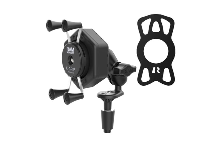 RAM MOUNTS(ラムマウント)防振Xグリップ S ＆フォークステムベースセット ショートアーム 内径φ12-38mm対応 1インチボール Vibe-Safe RAM-B-176-A-UN7-462