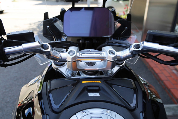 アエラ｜AELLA アルミ削り出し可変ハンドル ホワイト BMW R1300GS ツーリング｜AE-27060WT