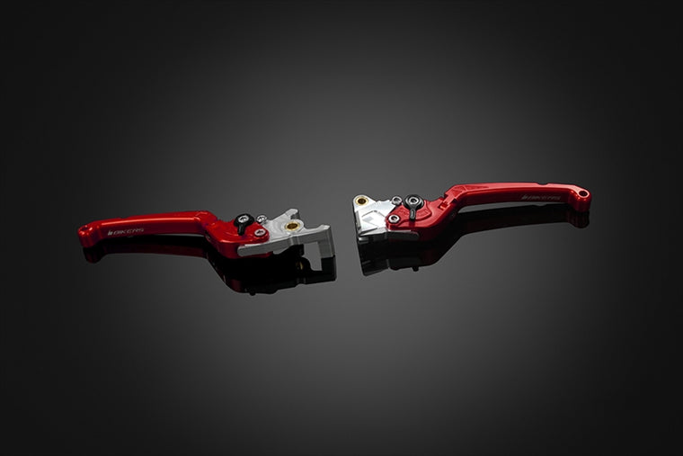 BIKERS(バイカーズ)｜レバーセット 可倒式 フラットタイプ レッド｜H0977-RED