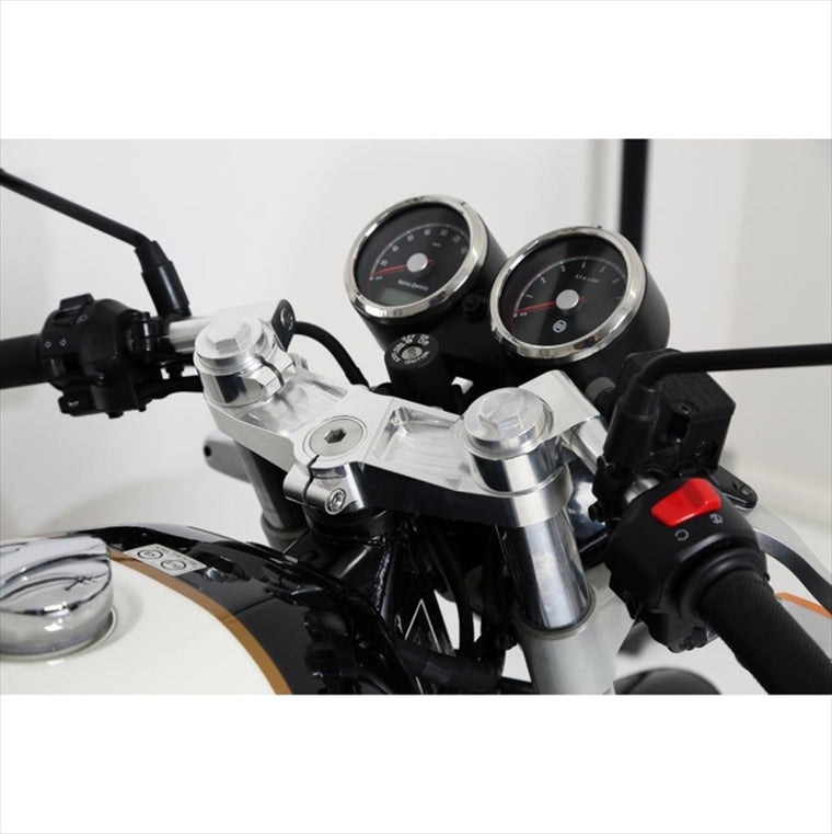 アエラ｜AELLA ハンドル・トップブリッジキット ホワイト Royalenfield CONTINENTAL GT 650｜AE-50007-WT