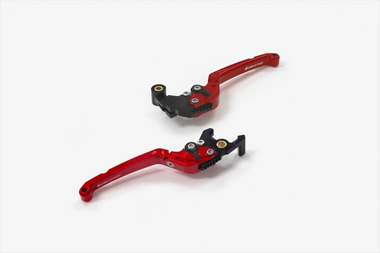 BIKERS(バイカーズ)｜レバーセット 可倒式 フラットタイプ レッド｜Y0537-RED