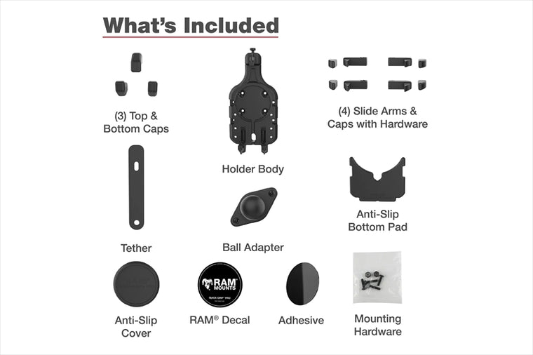 RAM MOUNTS(ラムマウント) | クイックグリッププロ クレイドルホルダー M ボール付 1インチボール | RAM-HOL-PD5BU