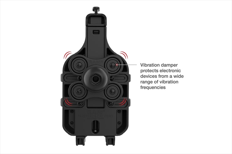 RAM MOUNTS(ラムマウント) | クイックグリッププロ クレイドルホルダー M 防振ダンパーボール付 1インチボール Vibe-Safe | RAM-HOL-PD5BVU