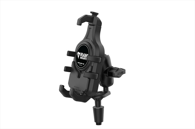 RAM MOUNTS(ラムマウント) | クイックグリッププロ クレイドルホルダー M ＆フォークステムベースセット ショートアーム 内径φ12-38mm対応 1インチボール | RAM-B-176-A-PD5U