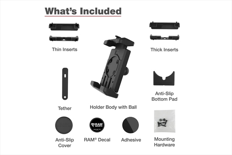 RAM MOUNTS(ラムマウント) | クイックグリッププロ クレイドルホルダー L ボール付 1インチボール | RAM-HOL-PD7BU